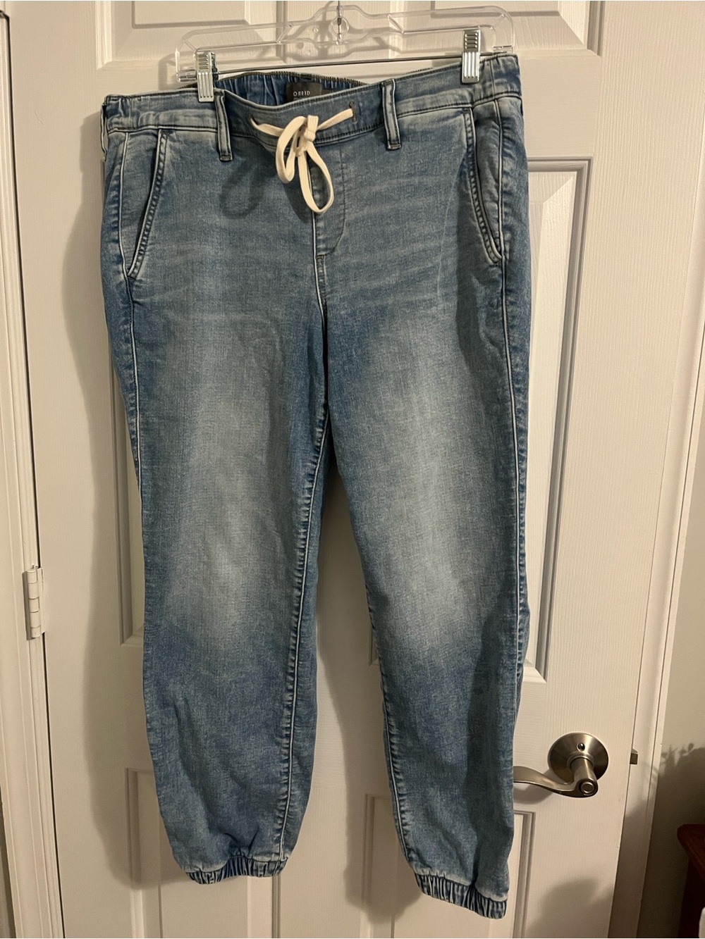 torrid Light Wash Blue Jogger Jeans with Drawstring 1X mid-rise EUC